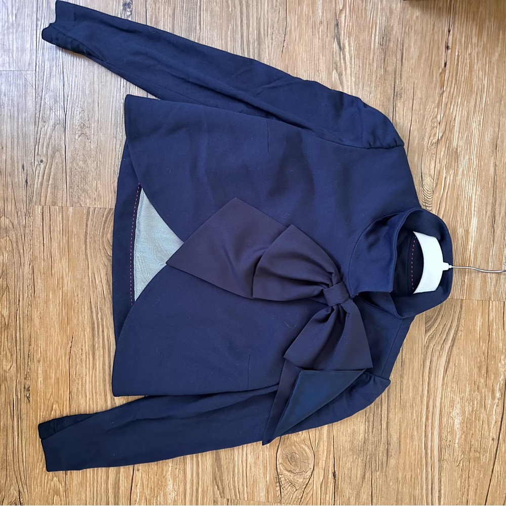 Alice + Olivia Black Navy Blazer with Bow Detail - Picture 16 of 16